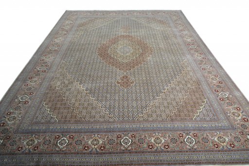 Surface texture of New Tabriz rug with natural Cork and intricate pattern