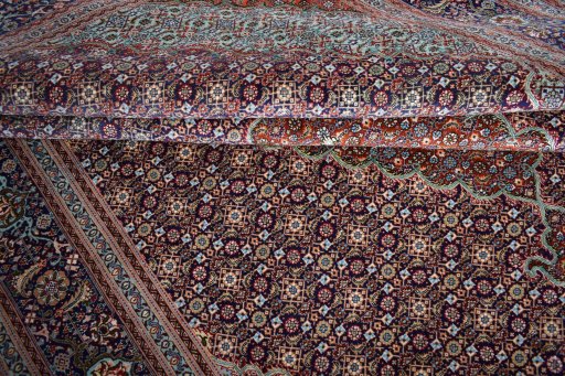 Close-up detail of New Tabriz rug from Iran / Persia showing Cork weave