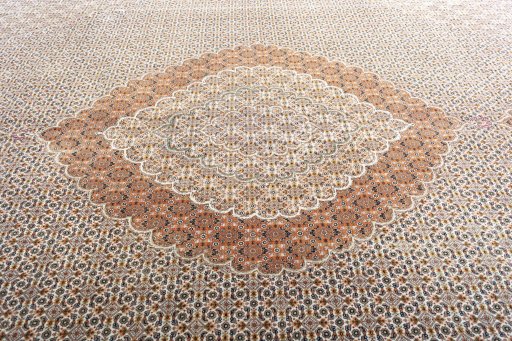 Central medallion detail of 2000s Tabriz rug from Iran / Persia