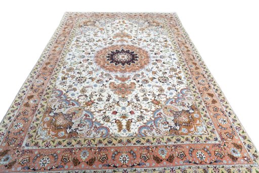 Surface texture of New Tabriz rug with natural Cork and intricate pattern