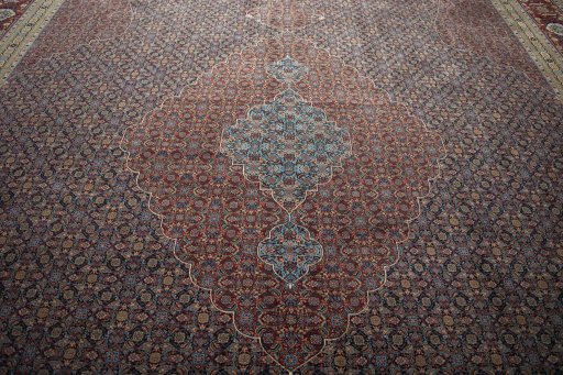 Central medallion detail of 1930s Tabriz rug from Iran / Persia
