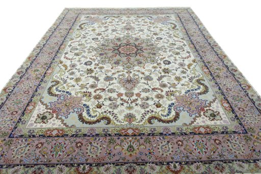 Surface texture of New Tabriz rug with natural Cork and intricate pattern