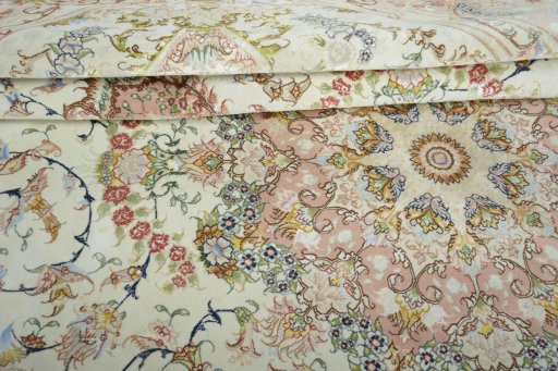 Surface texture of New Tabriz rug with natural Cork and intricate pattern