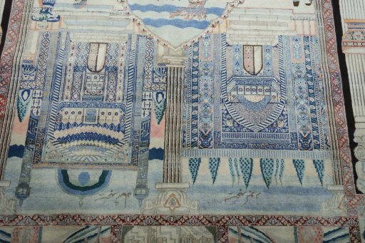 Full view of 1930s Tabriz rug from Iran / Persia, 285 × 196 cm in Multi Color tones