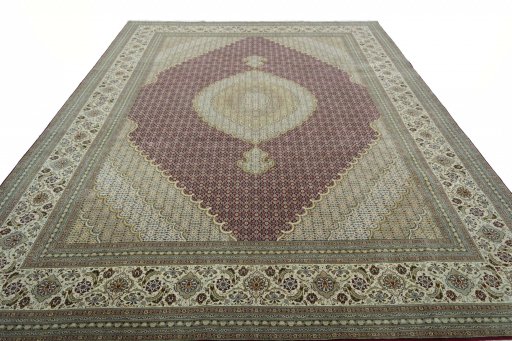 Surface texture of New Tabriz rug with natural Cork and intricate pattern