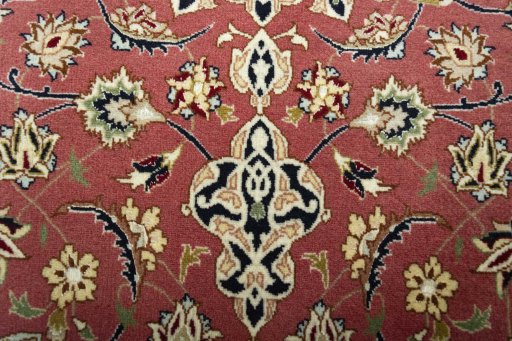 Close-up detail of New Tabriz rug from Iran / Persia showing Cork weave