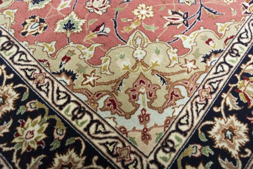 Full view of New Tabriz rug from Iran / Persia, 167 × 105 cm in Red tones