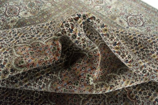 Surface texture of New Tabriz rug with natural Cork and intricate pattern
