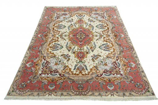 Surface texture of New Tabriz rug with natural Cork and intricate pattern