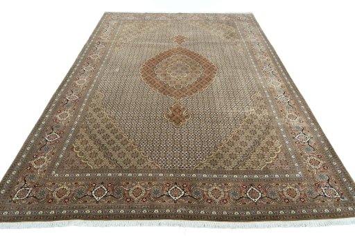 Surface texture of New Tabriz rug with natural Cork and intricate pattern