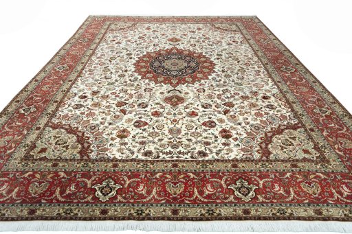 Surface texture of New Tabriz rug with natural Cork and intricate pattern