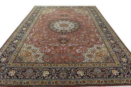 Surface texture of New Tabriz rug with natural Cork and intricate pattern
