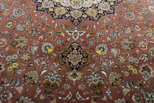 Close-up detail of New Tabriz rug from Iran / Persia showing Cork weave
