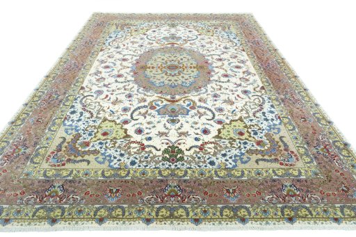 Surface texture of New Tabriz rug with natural Cork and intricate pattern
