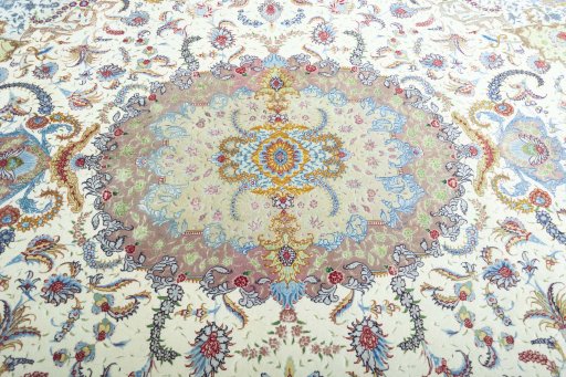 Central medallion detail of New Tabriz rug from Iran / Persia