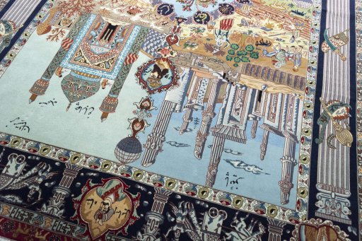 Central medallion detail of New Tabriz rug from Iran / Persia