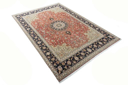 Close-up detail of New Tabriz rug from Iran / Persia showing Cork weave
