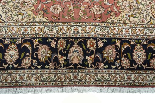 Full view of New Tabriz rug from Iran / Persia, 300 × 203 cm in Red tones
