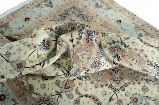 Surface texture of New Tabriz rug with natural Cork and intricate pattern