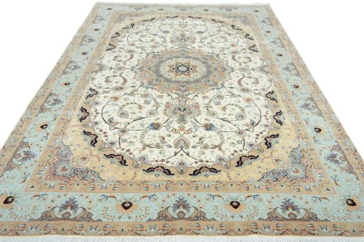 Surface texture of New Tabriz rug with natural Cork and intricate pattern