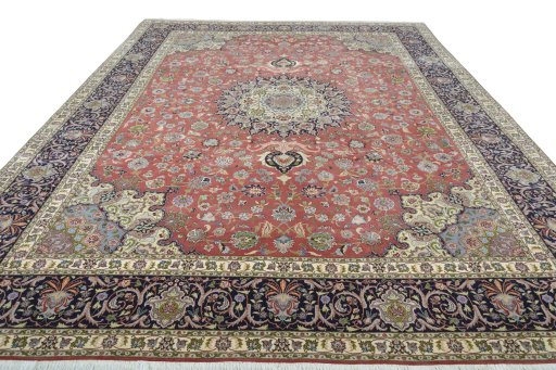 Surface texture of New Tabriz rug with natural Cork and intricate pattern
