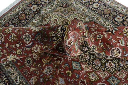 Surface texture of New Tabriz rug with natural Cork and intricate pattern