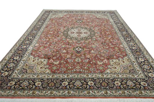 Surface texture of New Tabriz rug with natural Cork and intricate pattern