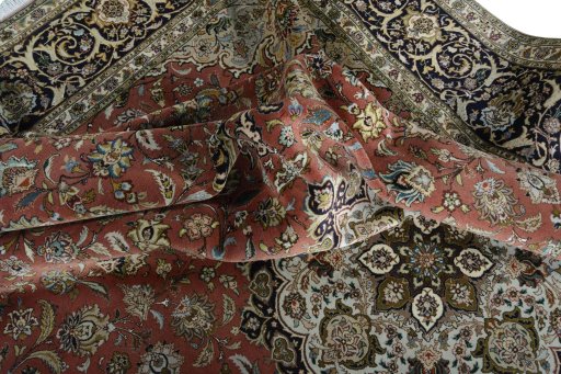 Surface texture of New Tabriz rug with natural Cork and intricate pattern