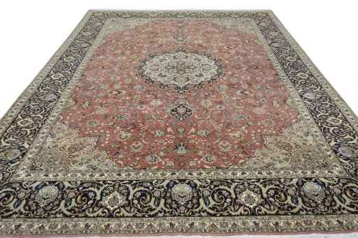 Surface texture of New Tabriz rug with natural Cork and intricate pattern