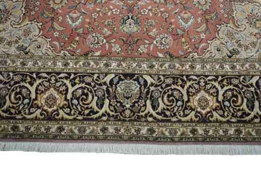 Full view of New Tabriz rug from Iran / Persia, 350 × 250 cm in Red tones