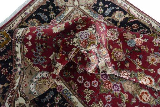 Surface texture of New Tabriz rug with natural Cork and intricate pattern