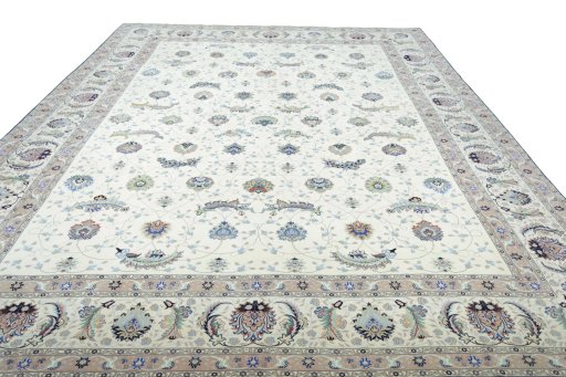 Surface texture of New Tabriz rug with natural Cork and intricate pattern