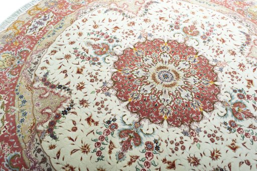 Surface texture of New Tabriz rug with natural Cork and intricate pattern