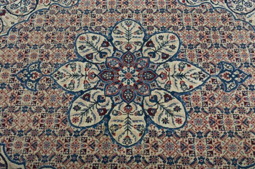 Central medallion detail of 1950s Tabriz rug from Iran / Persia