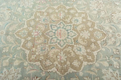 Central medallion detail of 1950s Tabriz rug from Iran / Persia