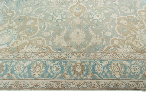 Full view of 1950s Tabriz rug from Iran / Persia, 343 × 250 cm in Gray tones