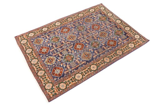 Close-up detail of 1970s Tabriz rug from Iran / Persia showing Wool weave