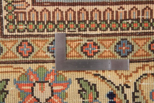 Surface texture of 1990s Tabriz rug with natural Wool and intricate pattern
