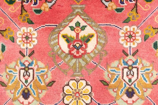 Full view of 1980s Tabriz rug from Iran / Persia, 153 × 100 cm in Terracotta tones