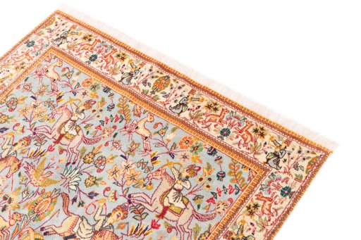 Surface texture of 2003s Tabriz rug with natural Wool and intricate pattern