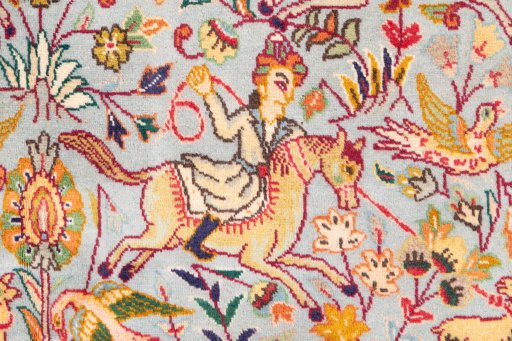 Full view of 2003s Tabriz rug from Iran / Persia, 167 × 113 cm in Multi Color tones