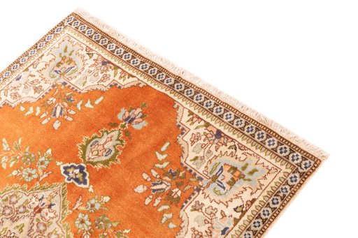 Surface texture of 2006s Tabriz rug with natural Wool and intricate pattern