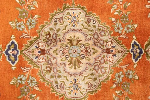 Full view of 2006s Tabriz rug from Iran / Persia, 155 × 100 cm in Yellow tones