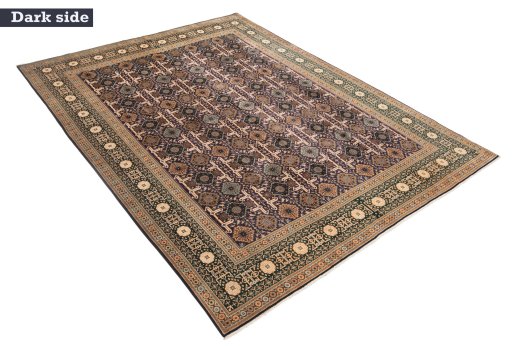 Close-up detail of New Tabriz rug from Iran / Persia showing Wool weave