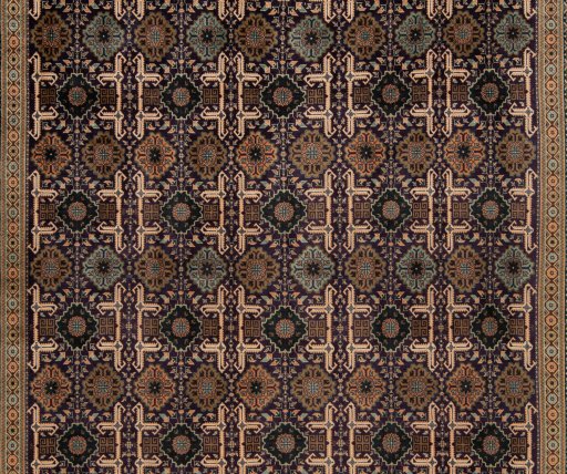 Backside of handmade New Tabriz rug showing knot structure and weave density