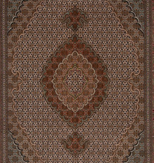 Surface texture of New Tabriz rug with natural Wool and intricate pattern