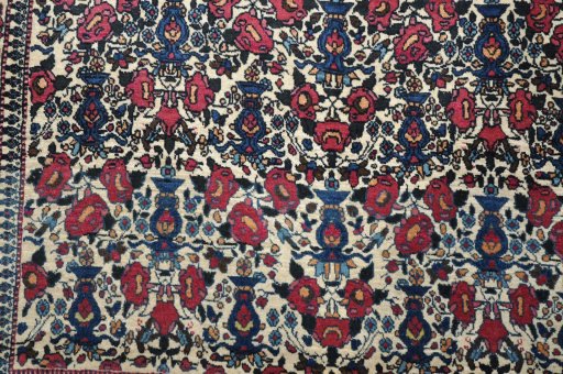 Central medallion detail of 1930s Tehran rug from Iran / Persia