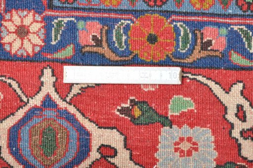 Full view of 2000s Varamin rug from Iran / Persia, 315 × 221 cm in Beige tones