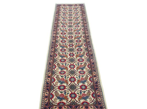 Surface texture of New Varamin rug with natural Wool and intricate pattern