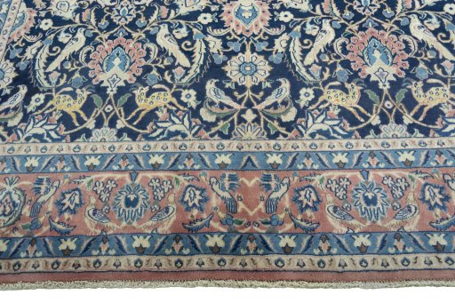 Full view of 2000s Varamin rug from Iran / Persia, 300 × 200 cm in Blue tones